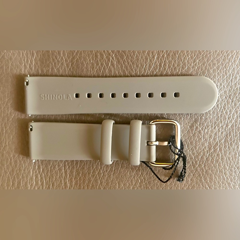 NWT Shinola Gray Short Rubber Watch Strap Band 22mm